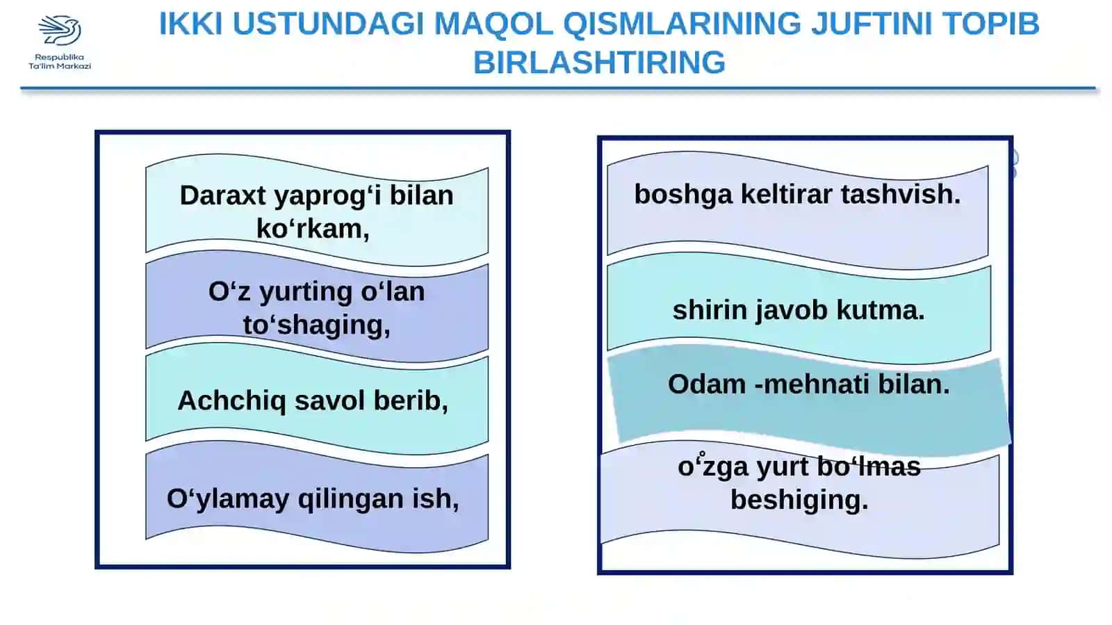 5-sinf Ona tili fanidan Maqollar mavzusida dars ishlanma 3