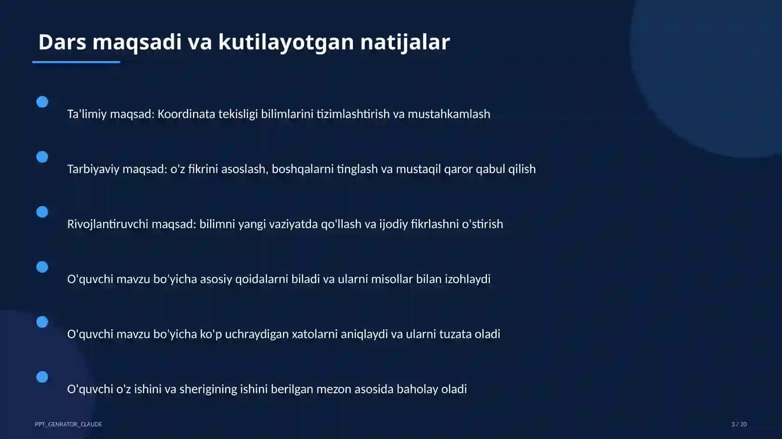 Koordinata tekisligi (6-sinf) 3