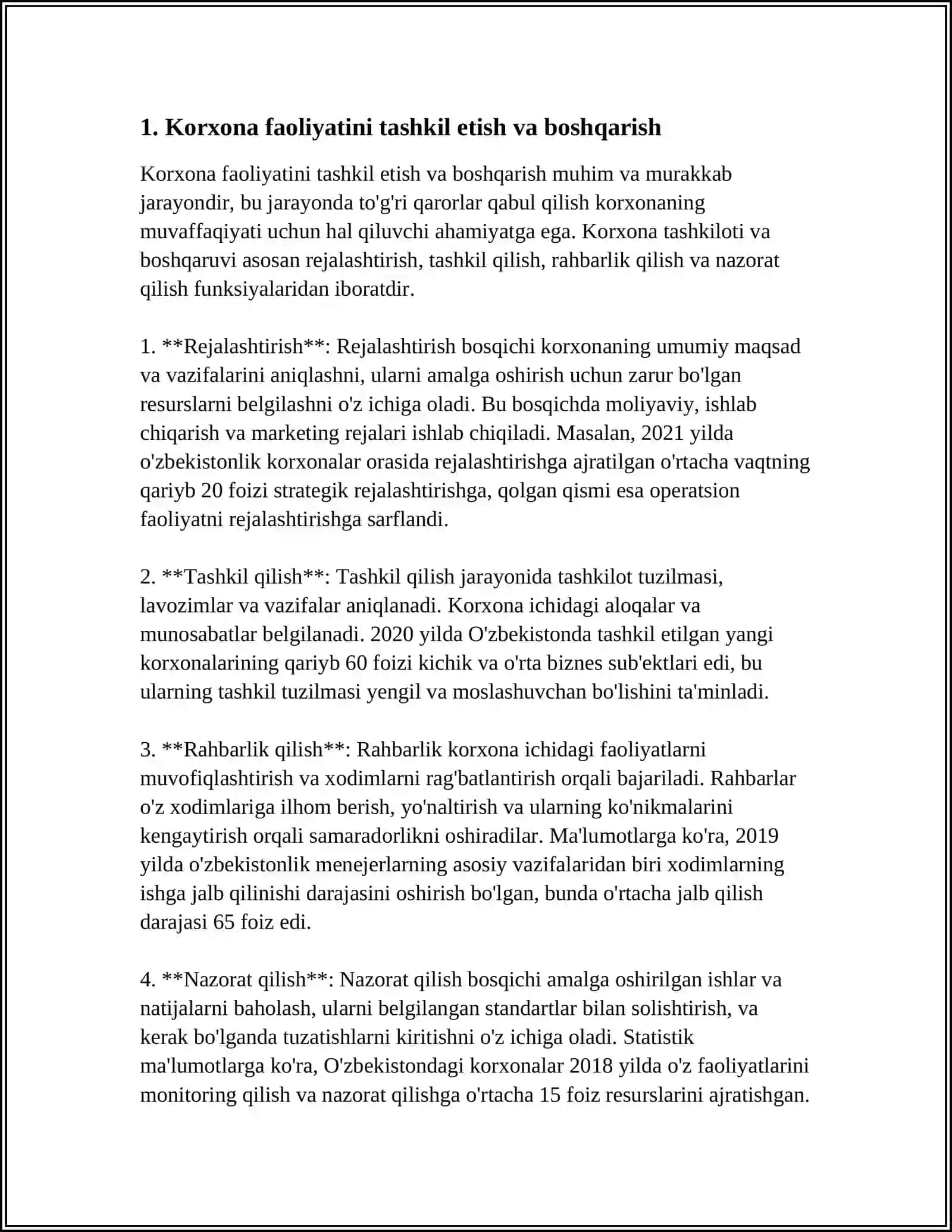 Korxona faoliyatini biznes rejimida belgilash 3