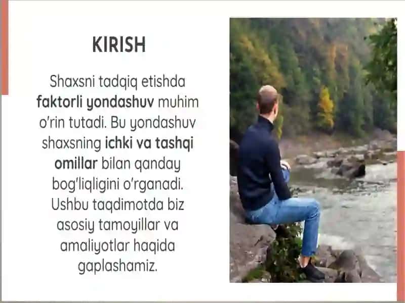 Shaxsning tadqiqetishda faktorli yondashuvi 3