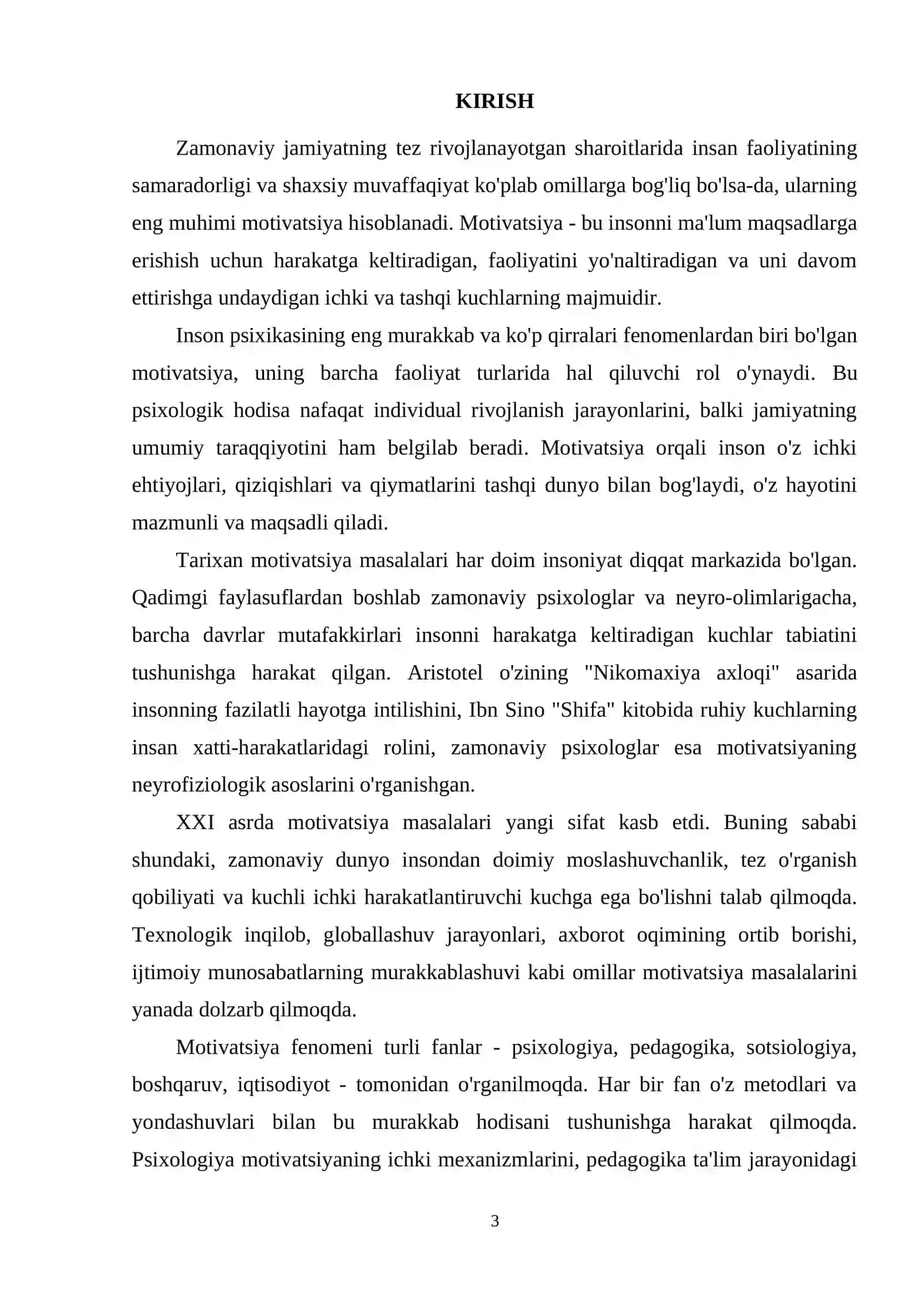 SHAXS RIVOJLANISHINING TURLI DAVRLARDA MOTIVASION JARAYONI 3