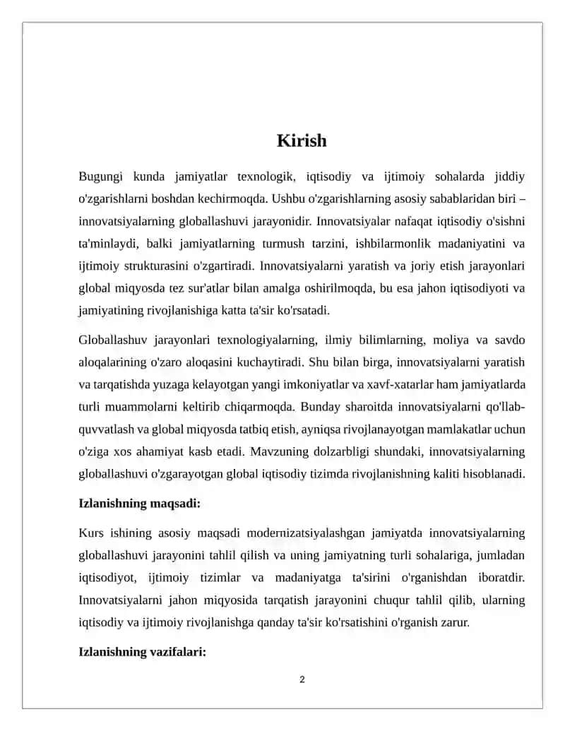 MODERNIZATSIYALASHGAN JAMIYATDA INNOVATSIYALARNING GLOBALLASHUVI 3