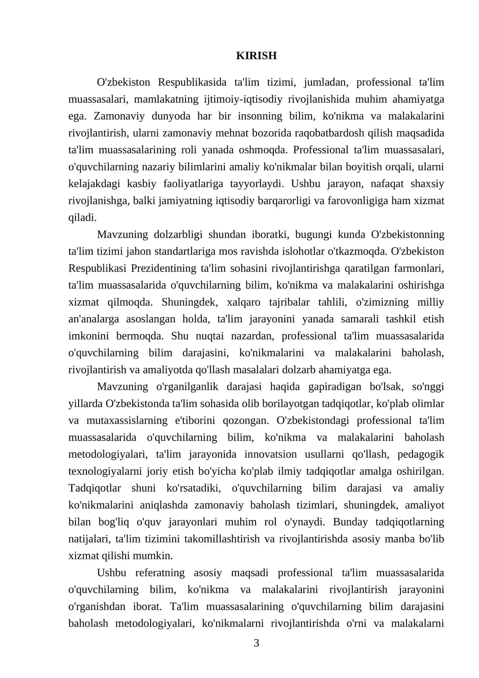 Prоfеssiоnal ta’lim muassasalarida о‘quvchilarning bilim, kо‘nikma va malakalari 3