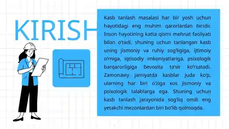 Kasbtanlashda Salomatlikning Ahamiyati va Kasblarning Tibbiy Jihatdan Nomuvofiqligi 3
