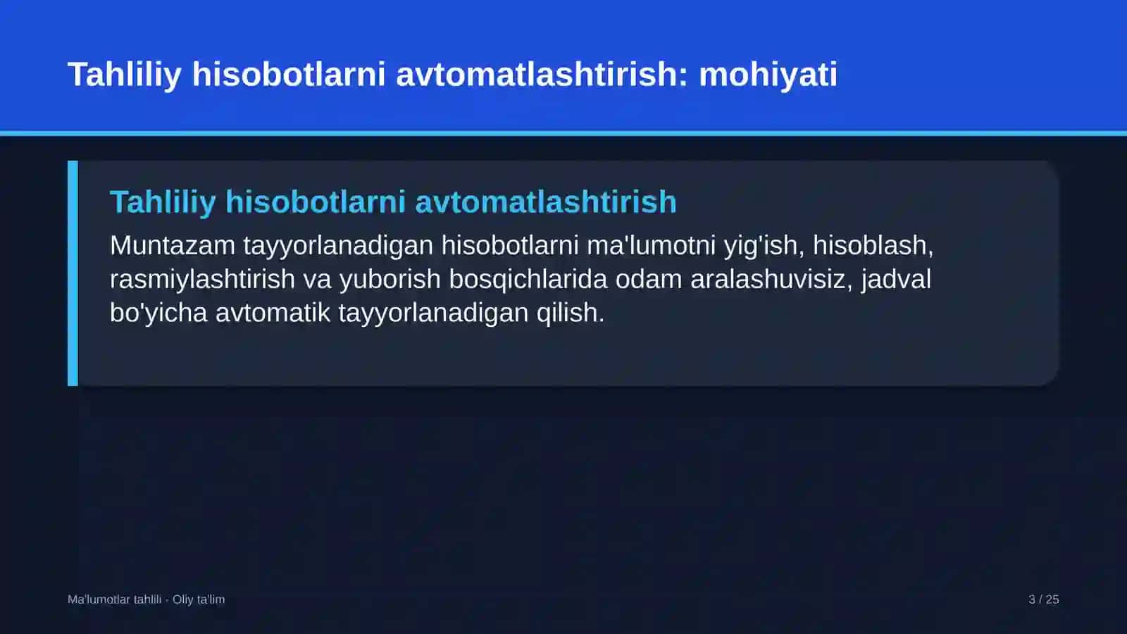 Chinni-fayans sanoatida tahliliy hisobotlarni avtomatlashtirish 3