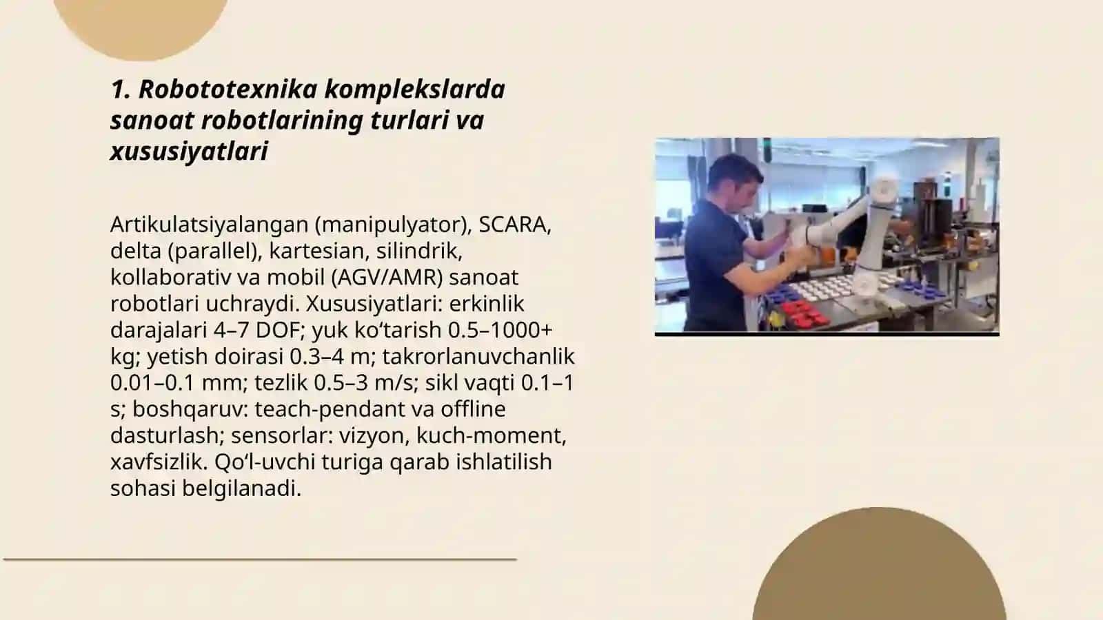 Robototexnika komplekslarda robotlarning qo‘llanilishi 3