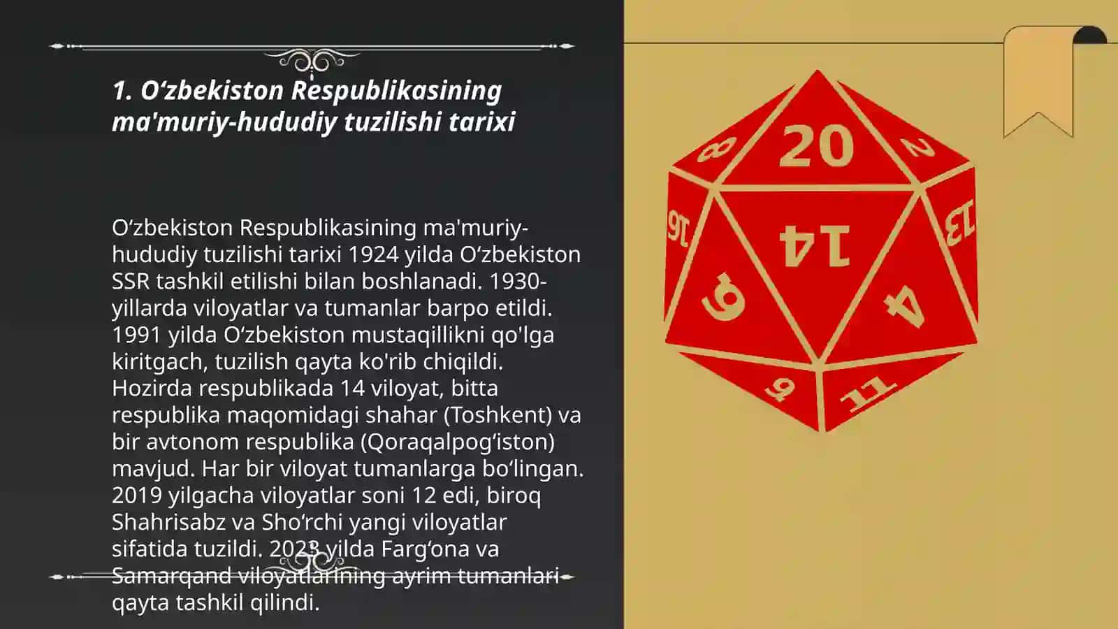 O’zbekistonning ma’muriy -hududiy tuzilishi va ularning mintaqaviy rivojlanish xususiyatlari 3