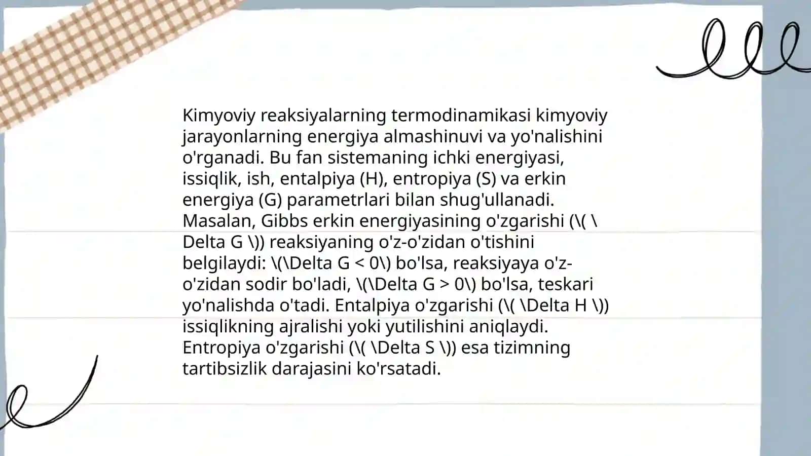 Kimyoviy termodinamika. Termokimyo. Kalorimetrlar 3