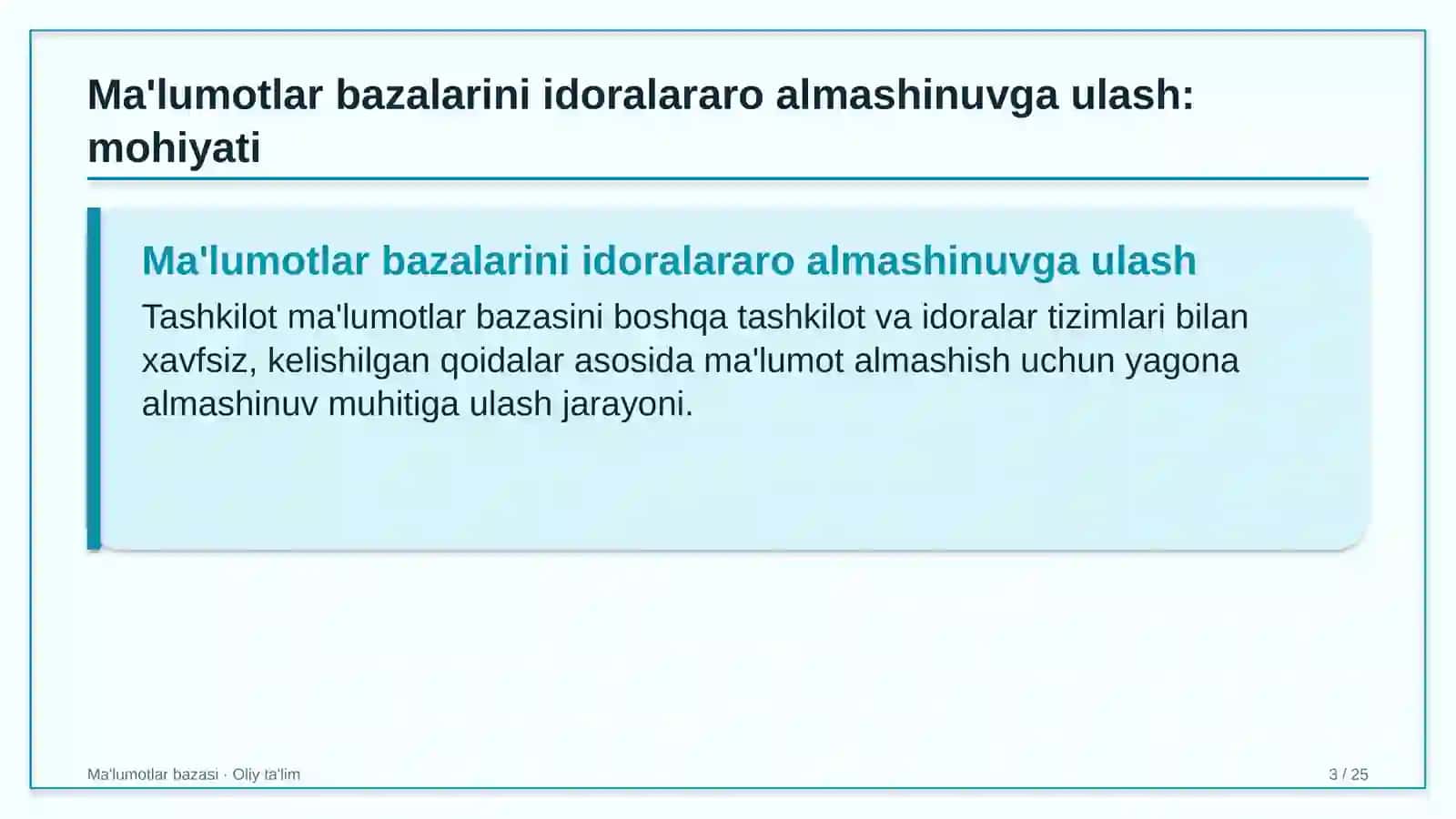 Ma'lumotlar bazalari 3