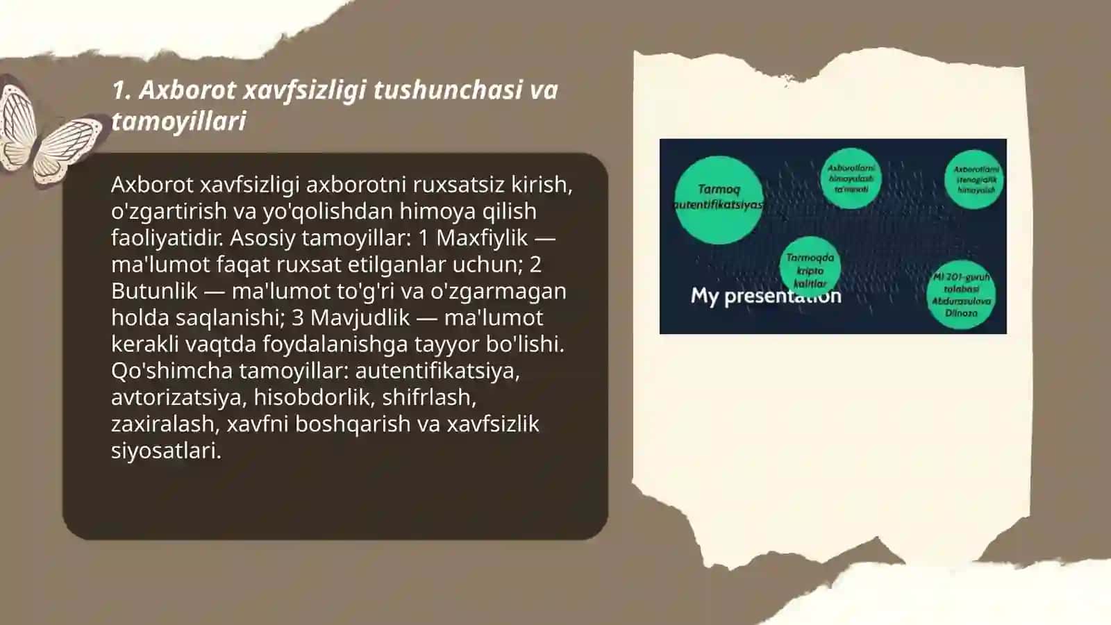 Axborot xavfsizligi fanidan oʻrganganlarim 3