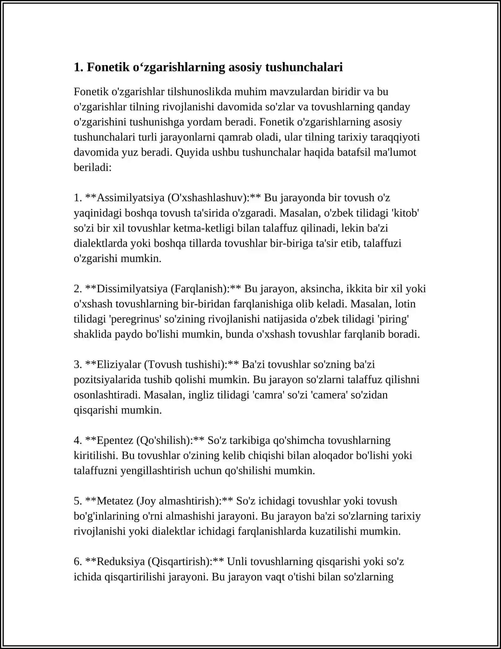 NUTQ TOVUSHLARINING FONETIK OʻZGARISHLARI.KOMBINATOR OʻZGARISHLAR 3