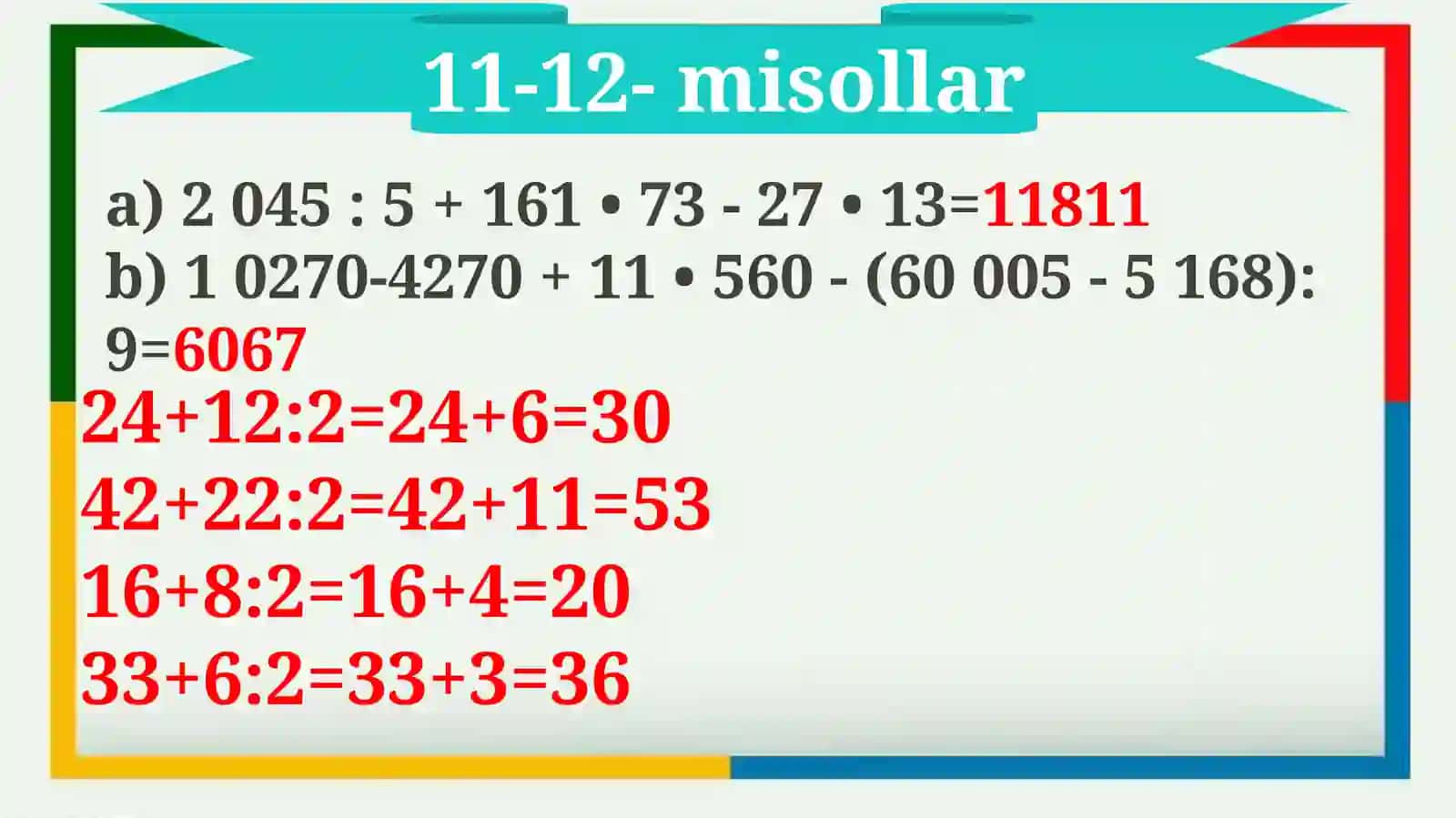 4-sinf matematika 5 ga bo'linish alomati 3