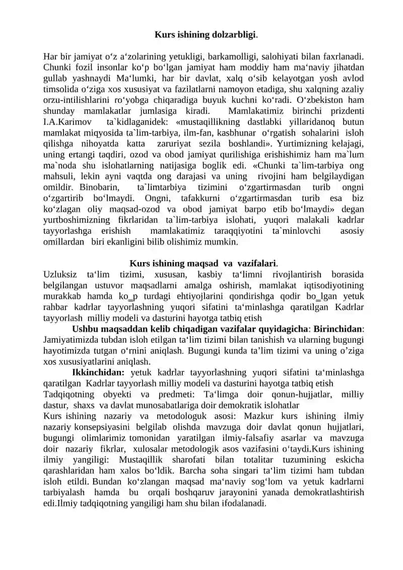 "TA’LIM MENEJMENTI O’QITISH METODIKASI" seminar mashg'ulotlari 3