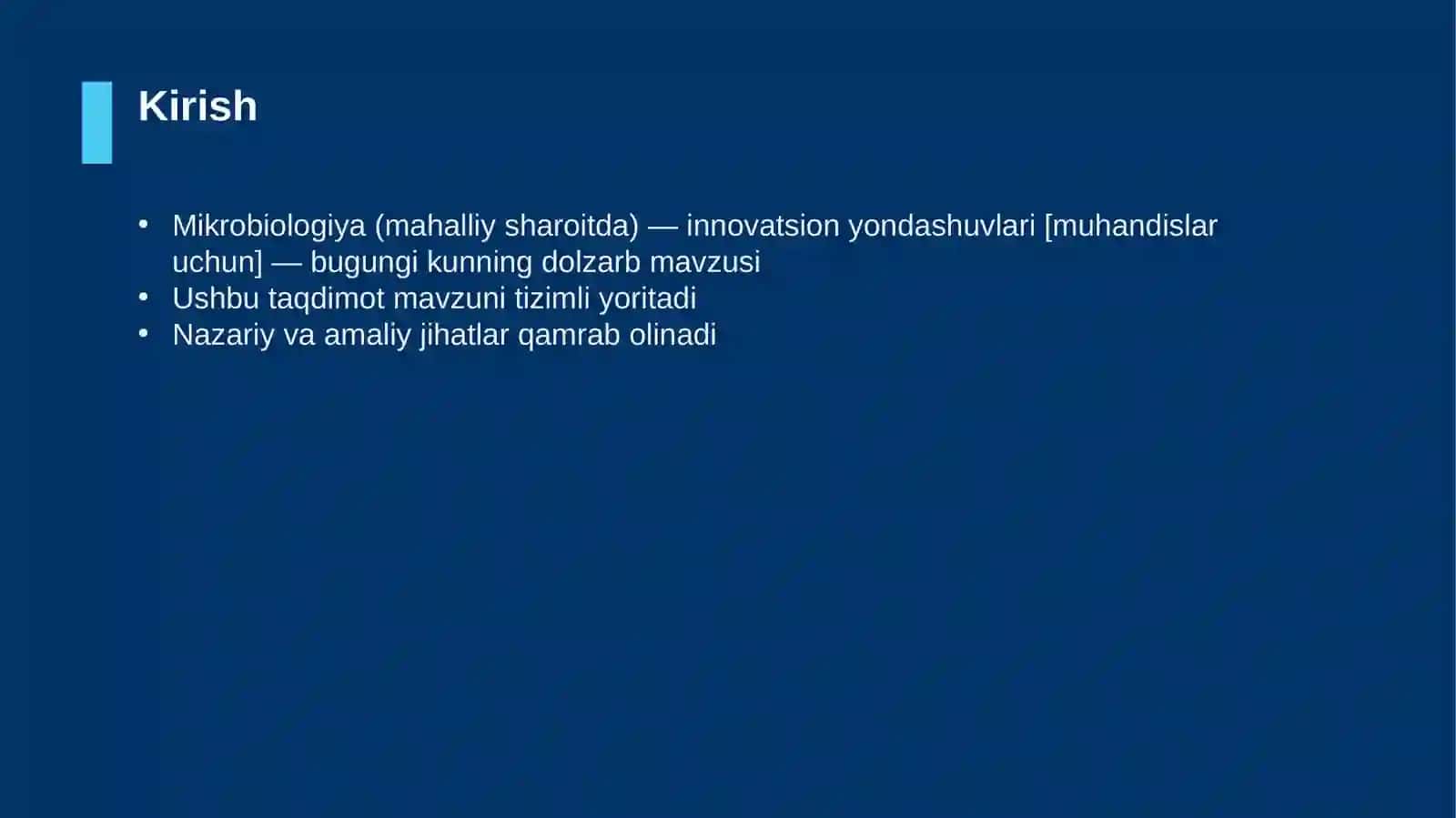 Mikrobiologiya (mahalliy sharoitda) — innovatsion yondashuvlari [muhandislar uchun] 3