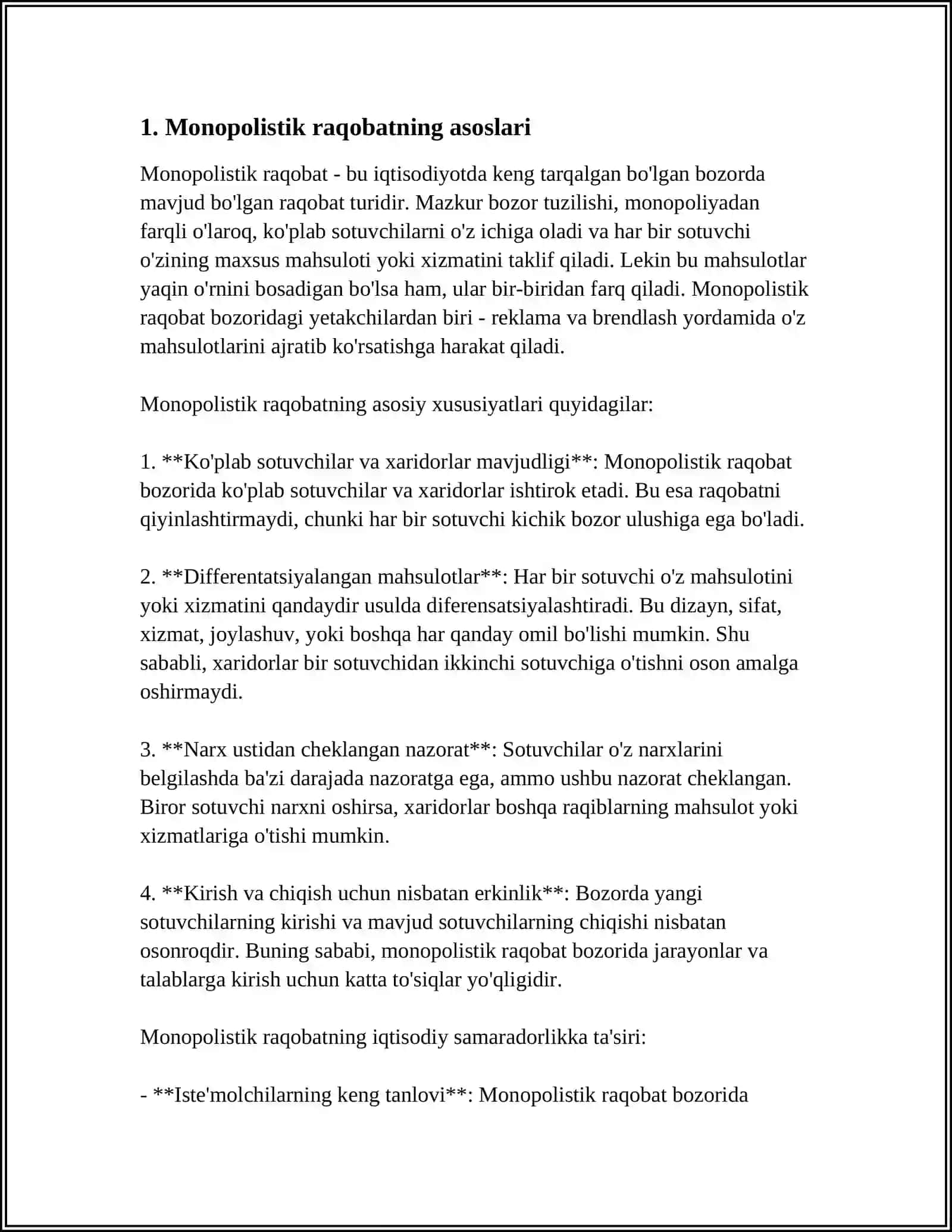 MONOPOLISTIK RAQOBAT VA OLIGAPOLIYA 3