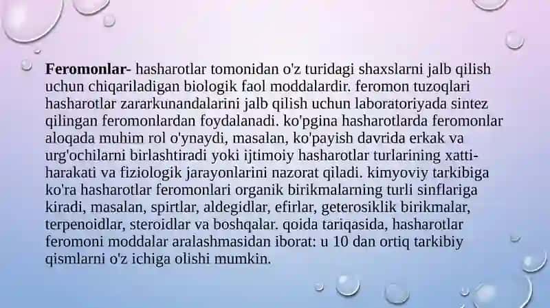 Hasharotlarning tabiiy feramonlari 3