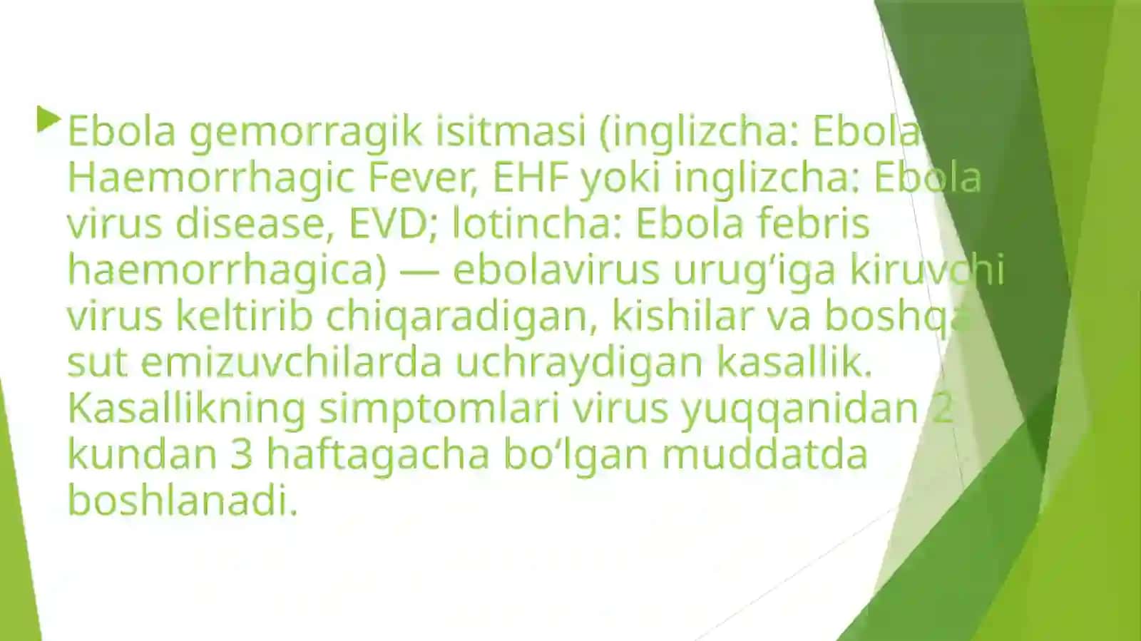 Ebola , Lassa va Zika viruslari. 3