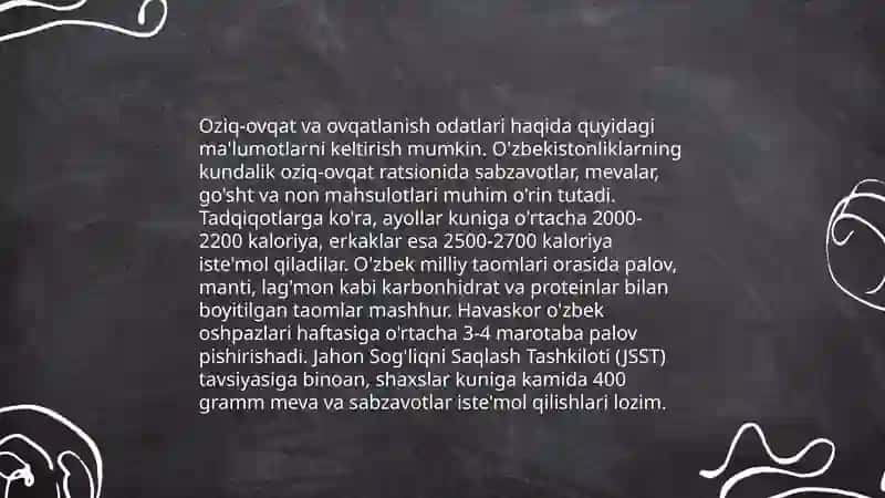 Oziq-ovqat va ovqatlanish odatlari 3