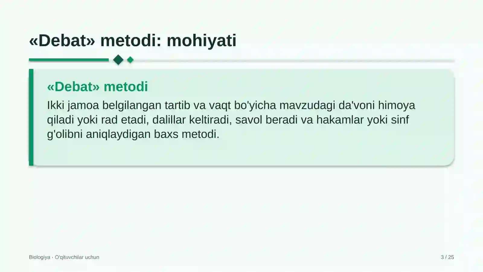 biologiya darslarida debat metodidan foydalanish 6206 3