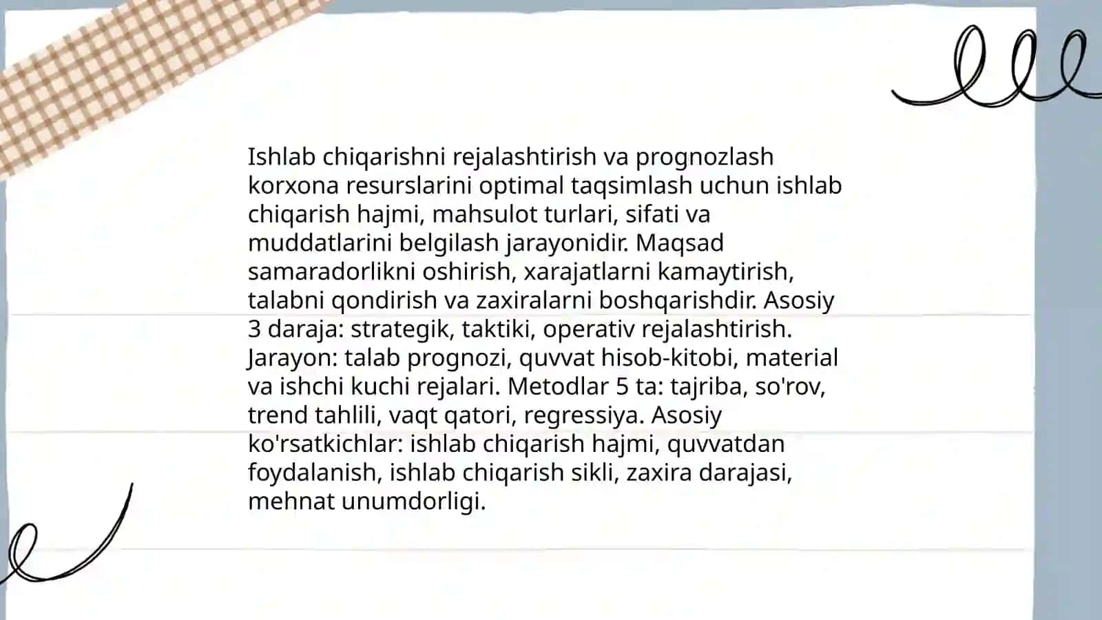 Ishlab chiqarishni tashkil etish 3