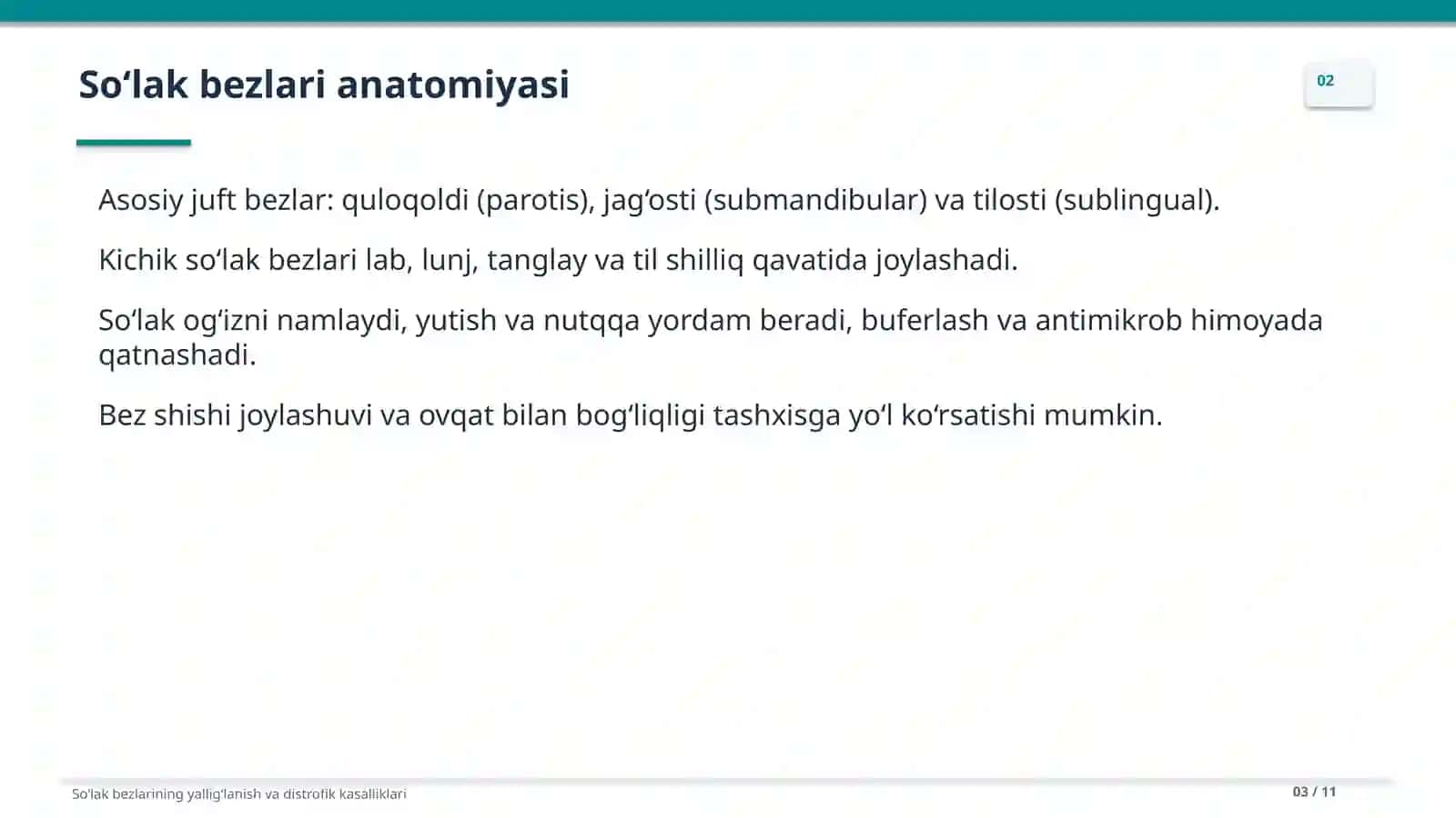 Soʻlak bezlarining yalligʻlanish va distrofik kasalliklari . 3