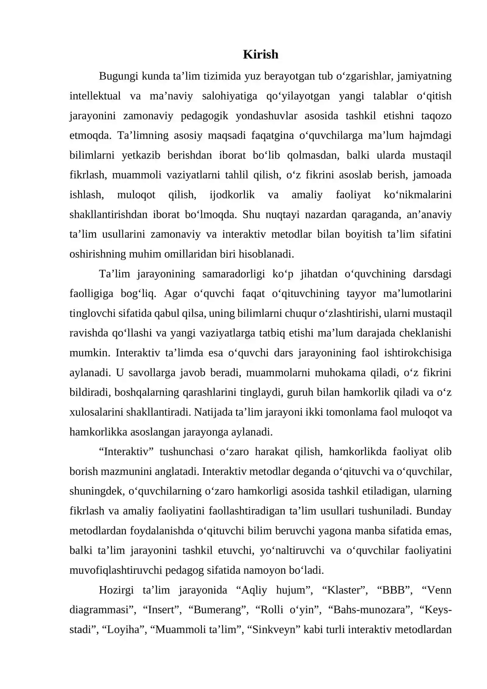 Interaktiv metodlar orqali o‘qitish samaradorligi 3