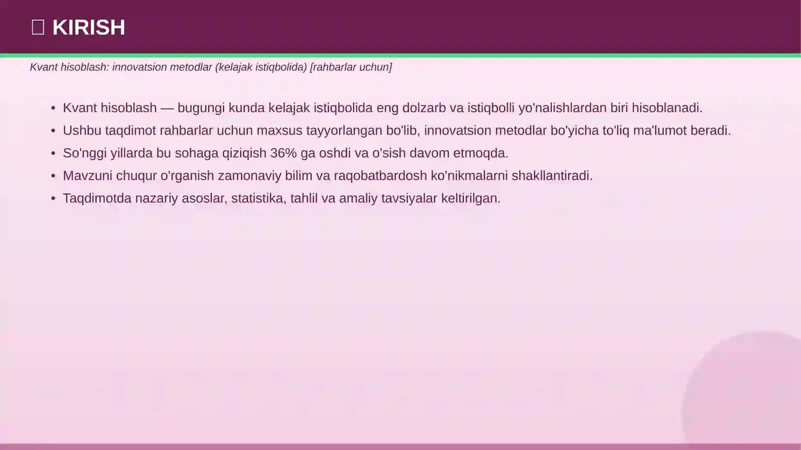 Kvant hisoblash: innovatsion metodlar (kelajak istiqbolida) [rahbarlar uchun] 3