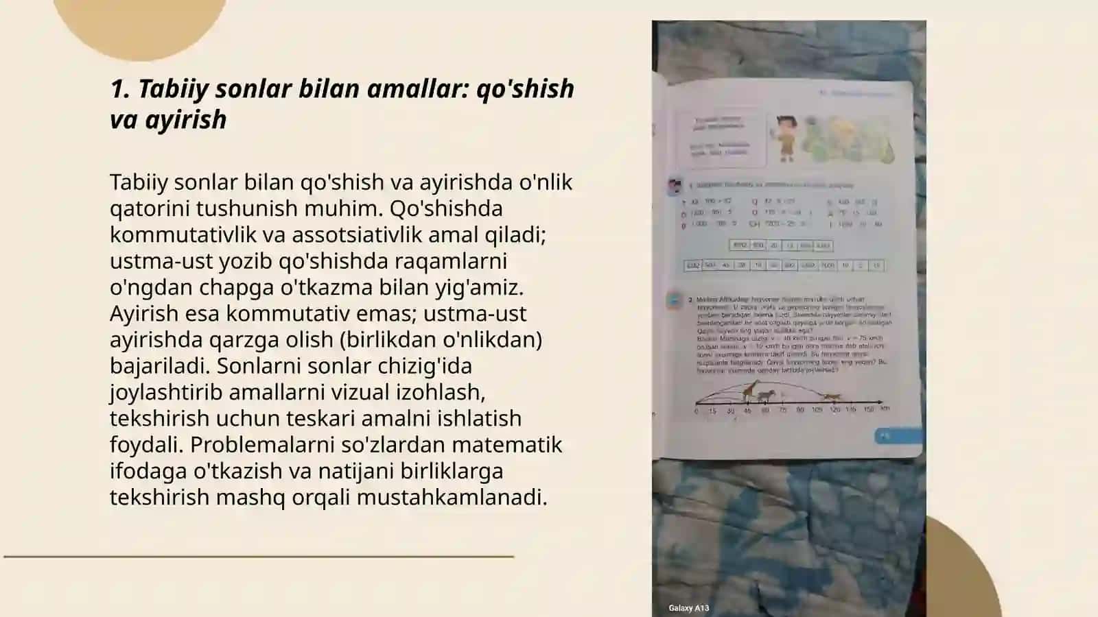 Tabiiy sonlar bilan amallar: qo'shish va ayirish 3