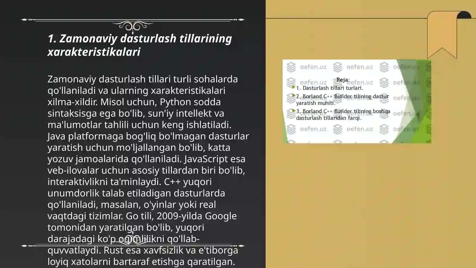 Zamonaviy dasturlash tillari 3