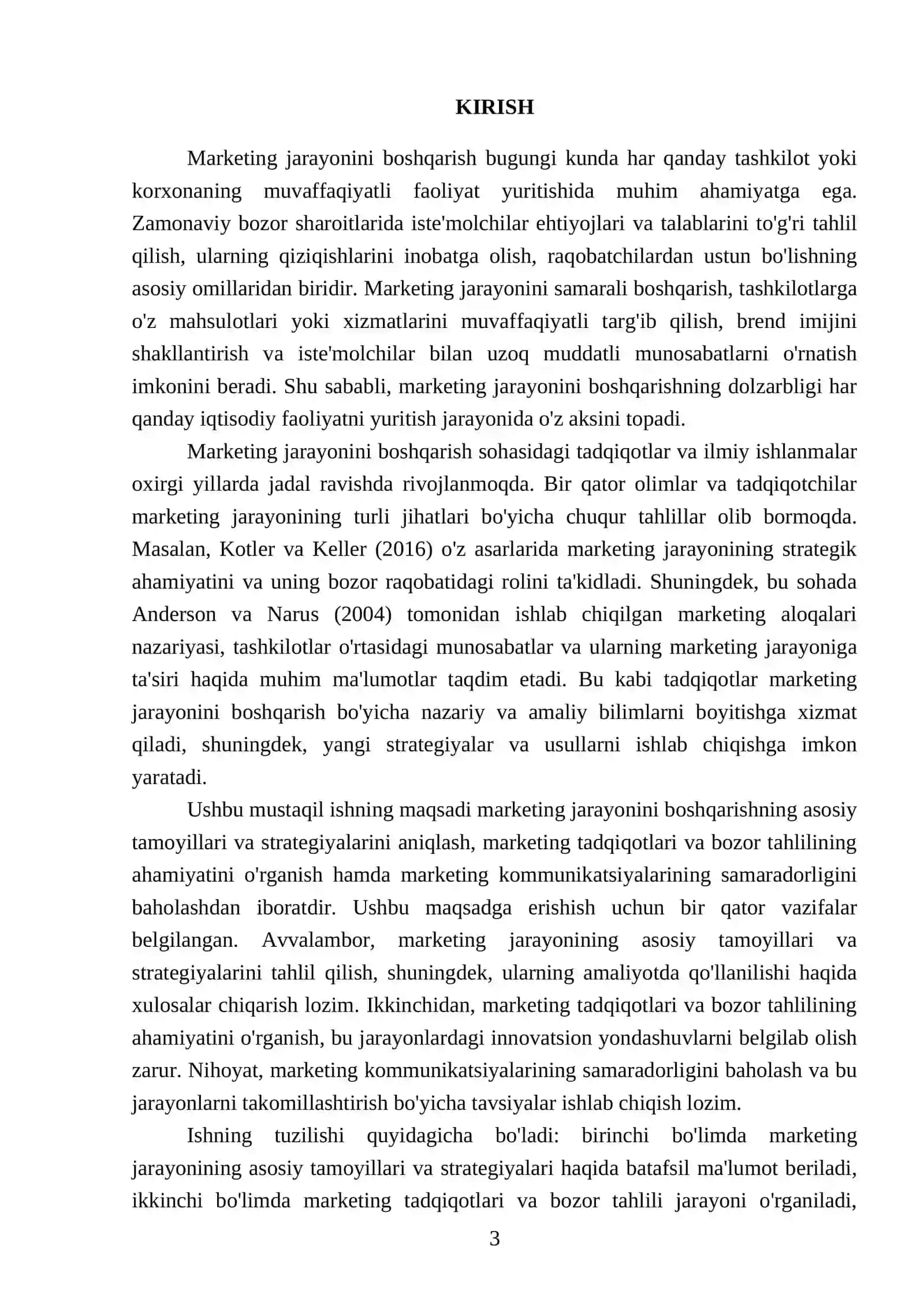 Marketing jarayonini boshqarish 3