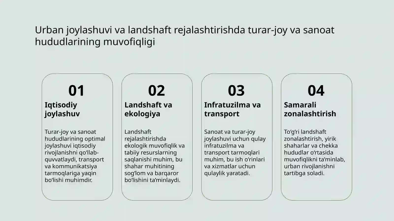 Turar-joy va ishlab chiqarish hududlarining o' zaro joylashuvi 3