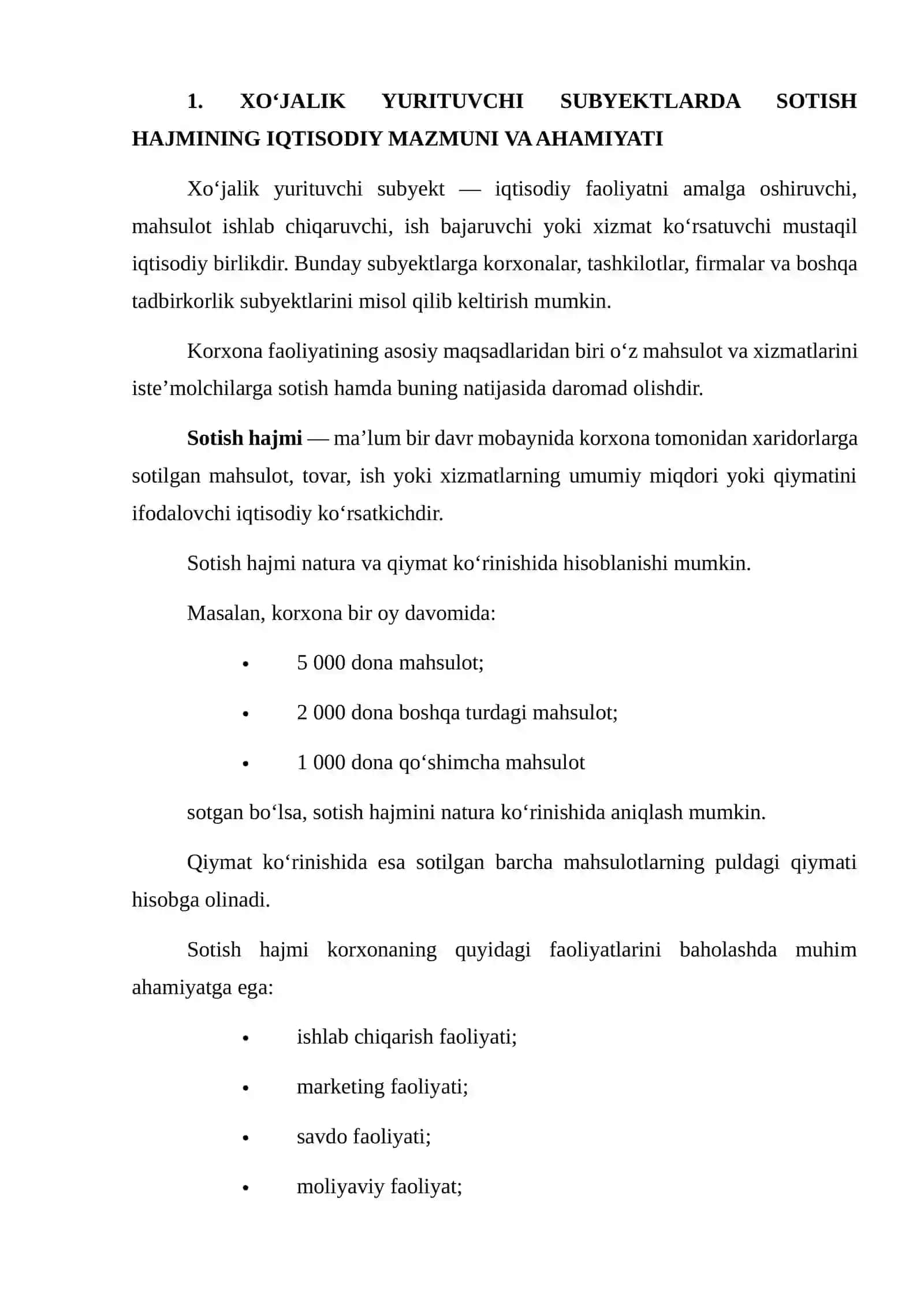 XO‘JALIK YURITUVCHI SUBYEKTLARNING SOTISH HAJMINI TAHLILI 3