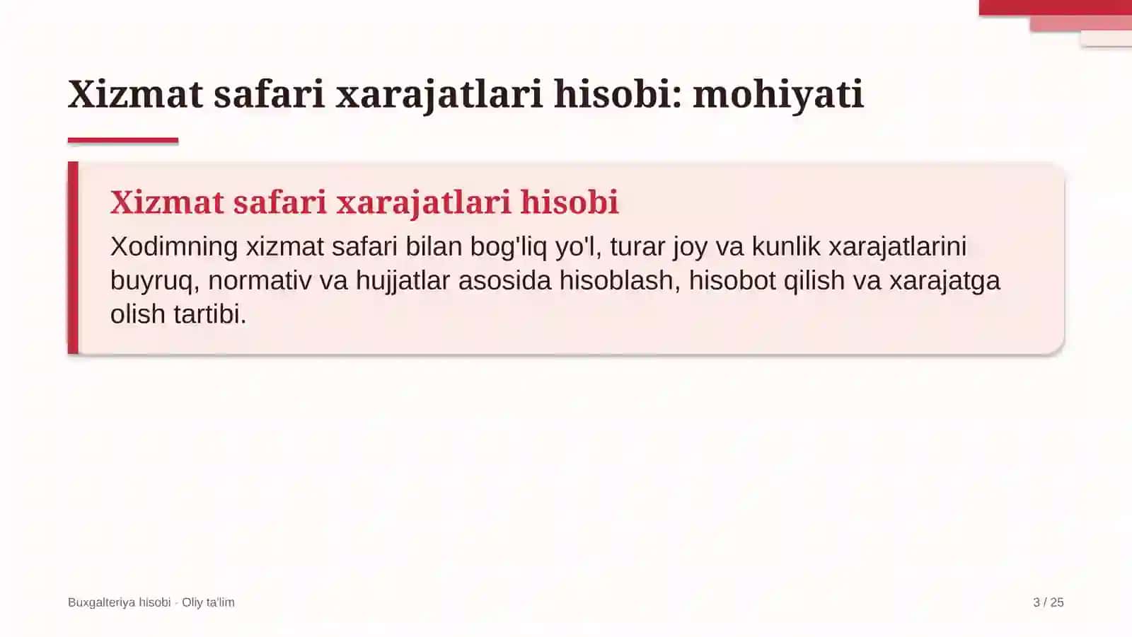 Biosfera rezervatlarida xizmat safari xarajatlari hisobi 3