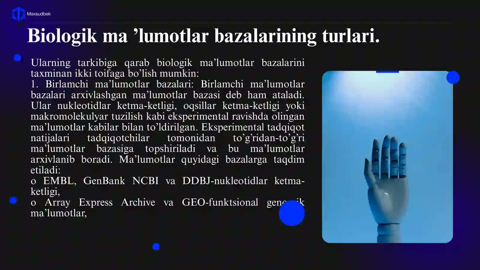 Zamonaviy bioinformatsion ma’lumotlar bazalari 3