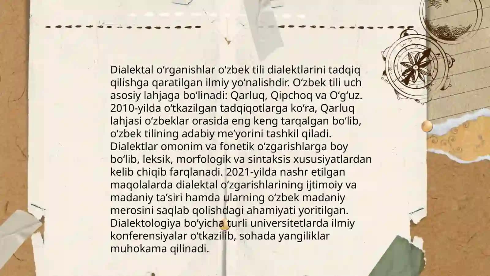 Dialektal oʻrganishlar 3