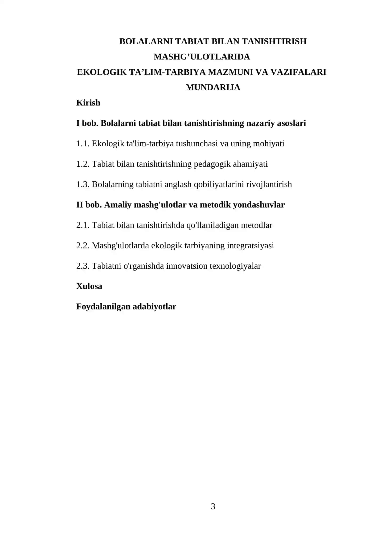 TABIAT BILAN TANISHTIRISH METODIKASI 3
