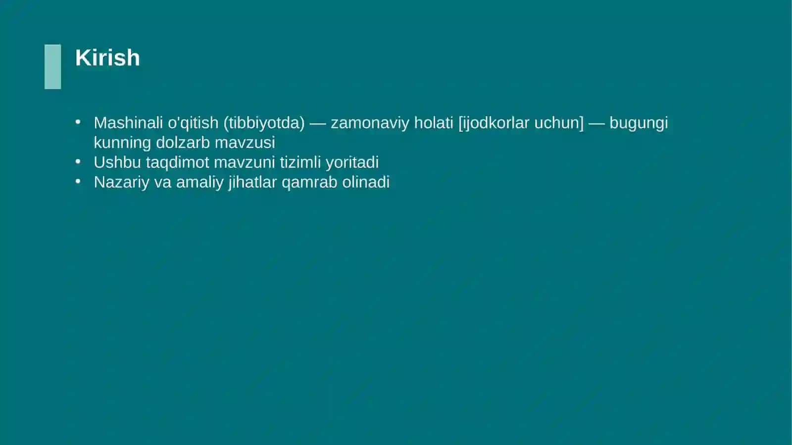 Mashinali o'qitish (tibbiyotda) — zamonaviy holati [ijodkorlar uchun] 3