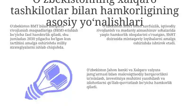 Oʻzbekistonning xalqaro tashkilotlar bilan hamkorligi 3
