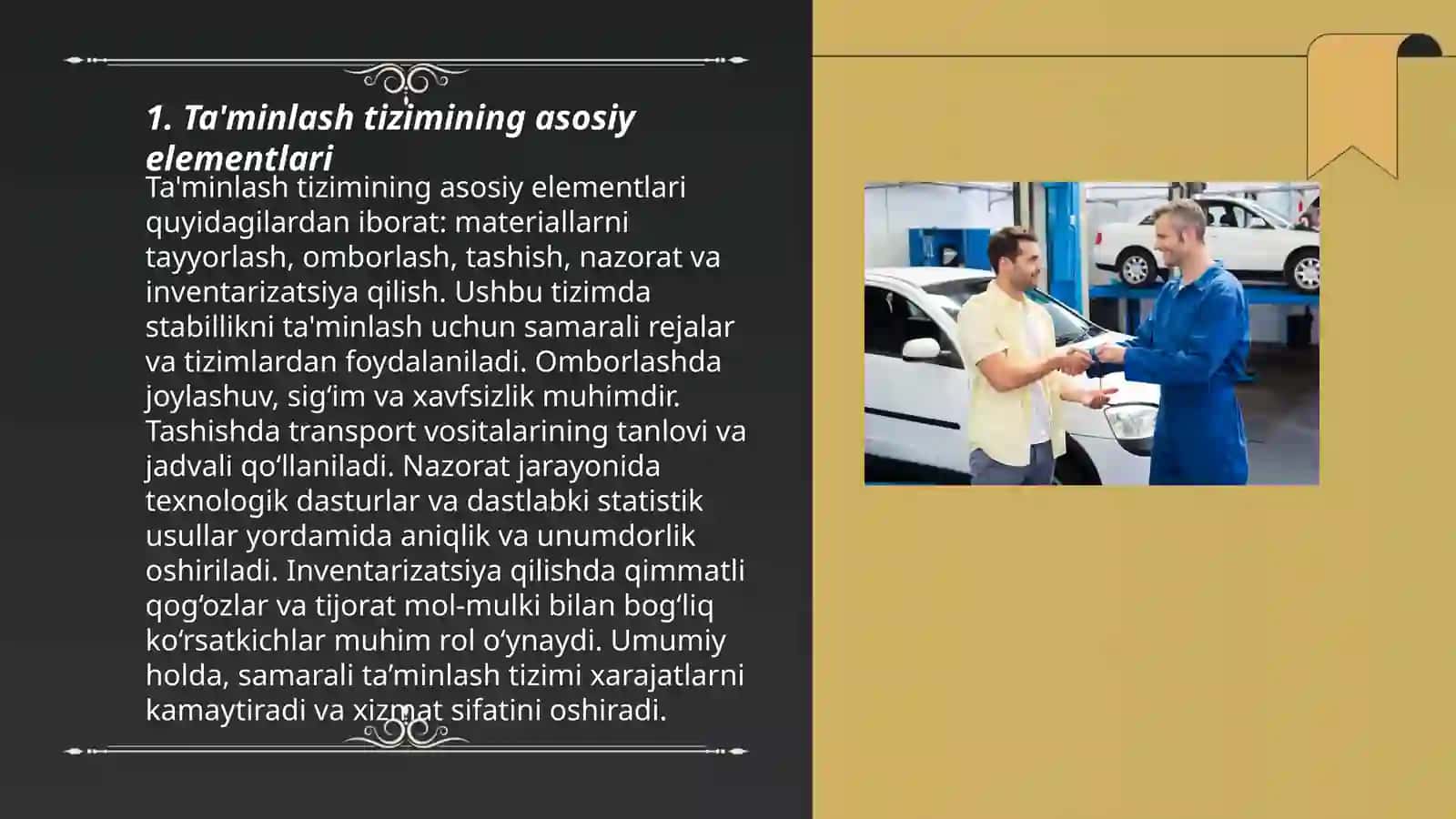 Ta'minlash Tizimi, Servis Xizmat Ko'rsatish 3