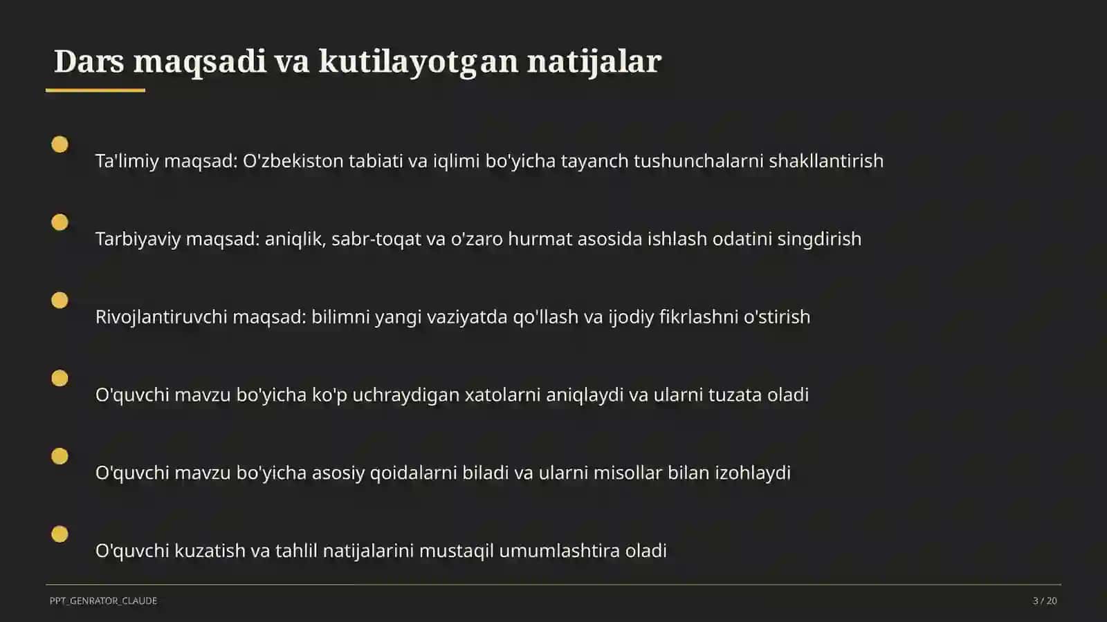 O'zbekiston tabiati va iqlimi (4-sinf) 3
