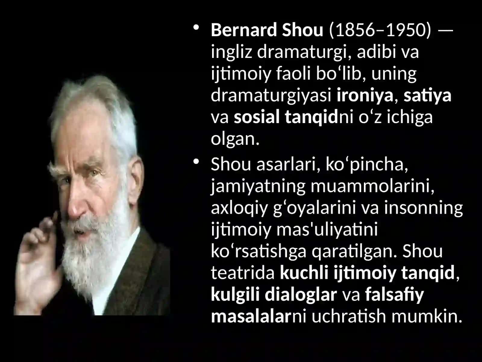 Bernard Shou dramaturgiyasi 3