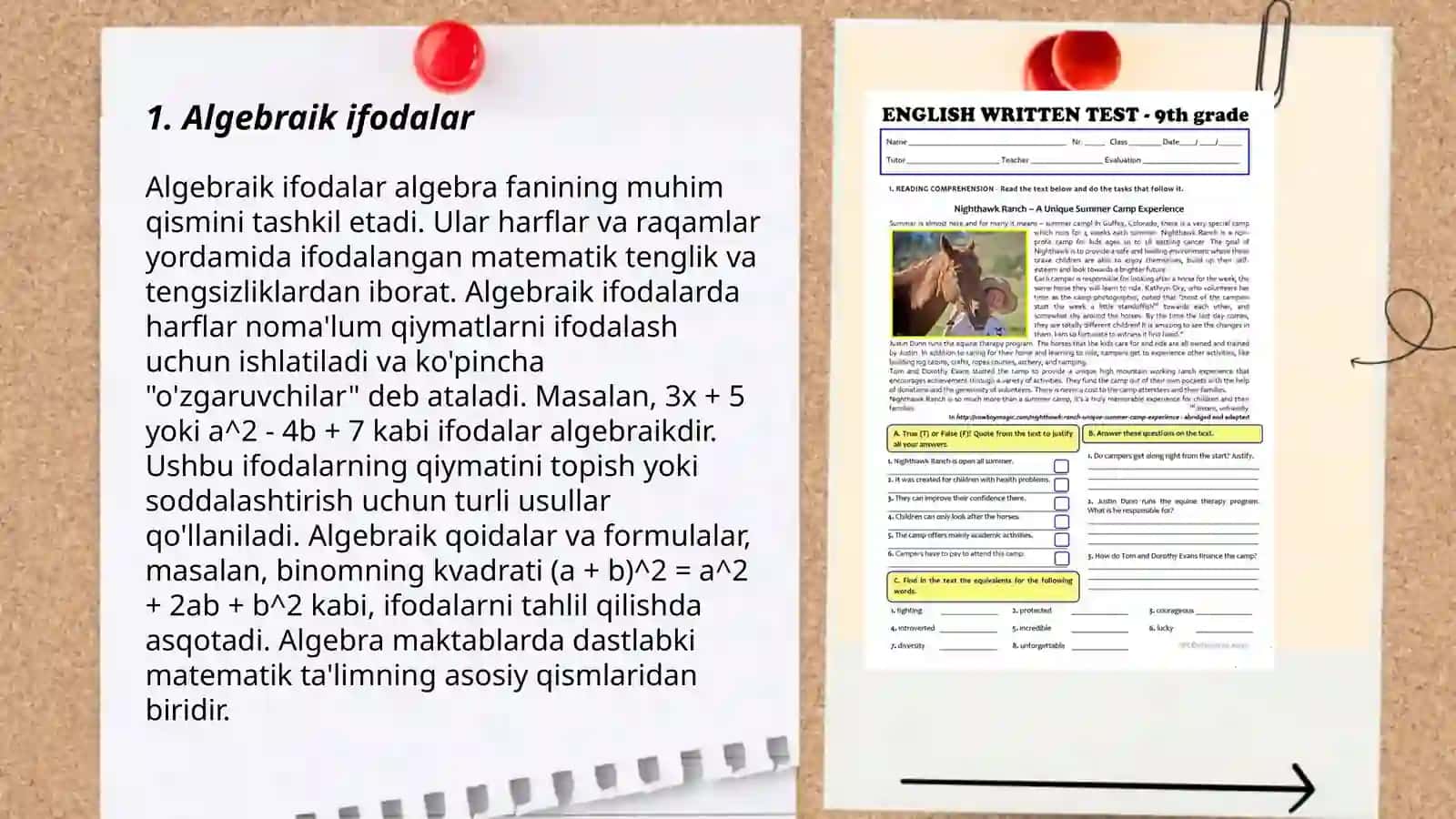 Algebraik ifodalar 3