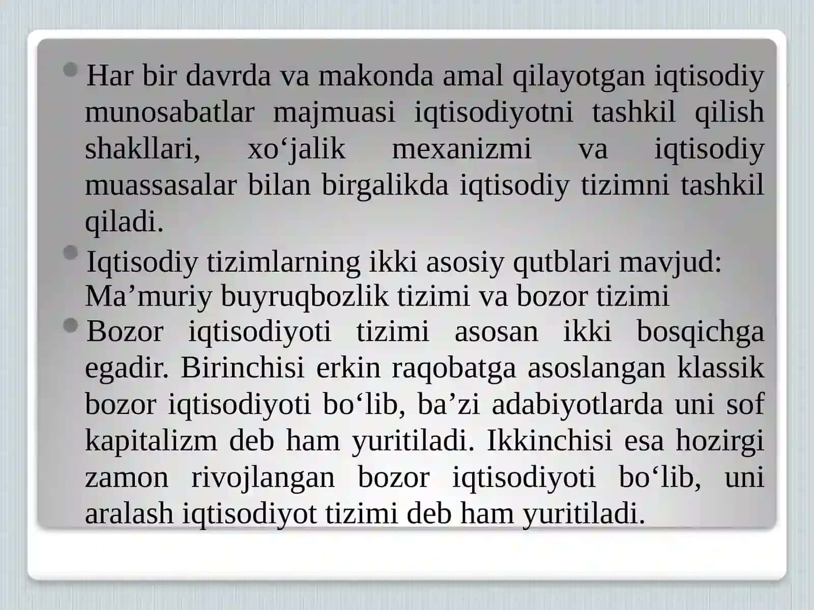 Iqtisodiy tizim modellari 3
