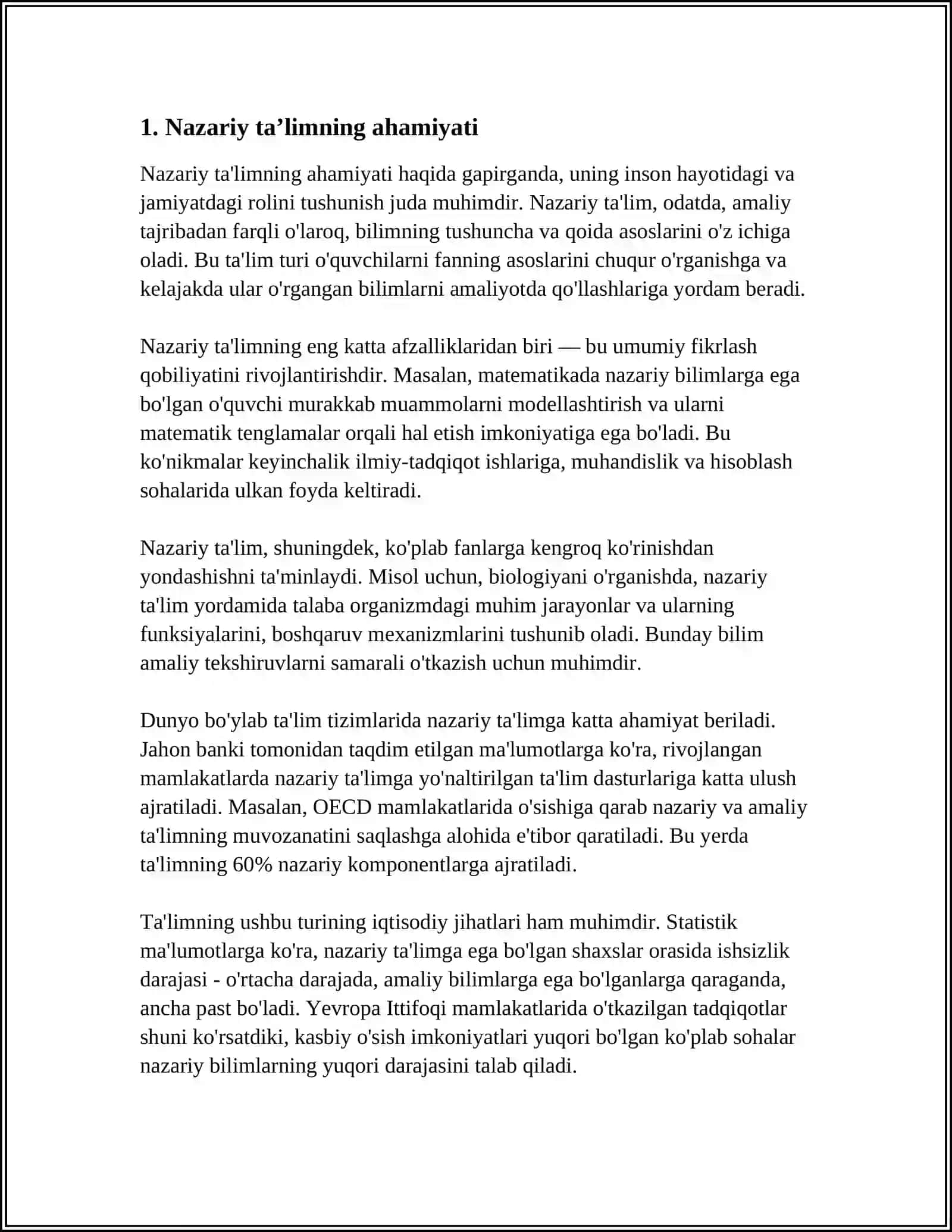 TAʼLIM JARAYONIDA NAZARIY VA AMALIY BIRLIGI 3