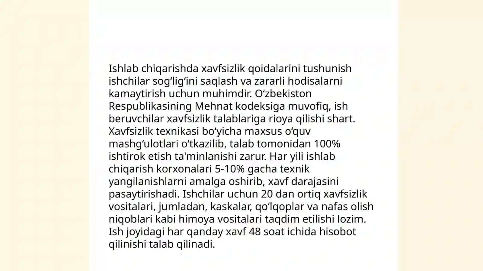 Ishlab chiqarishda texnika hayot xavfsizligi mavzusida tematik reja tayyorlash 3