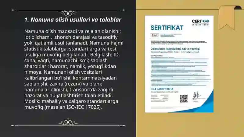 Namuna olish usullari va talablar 3