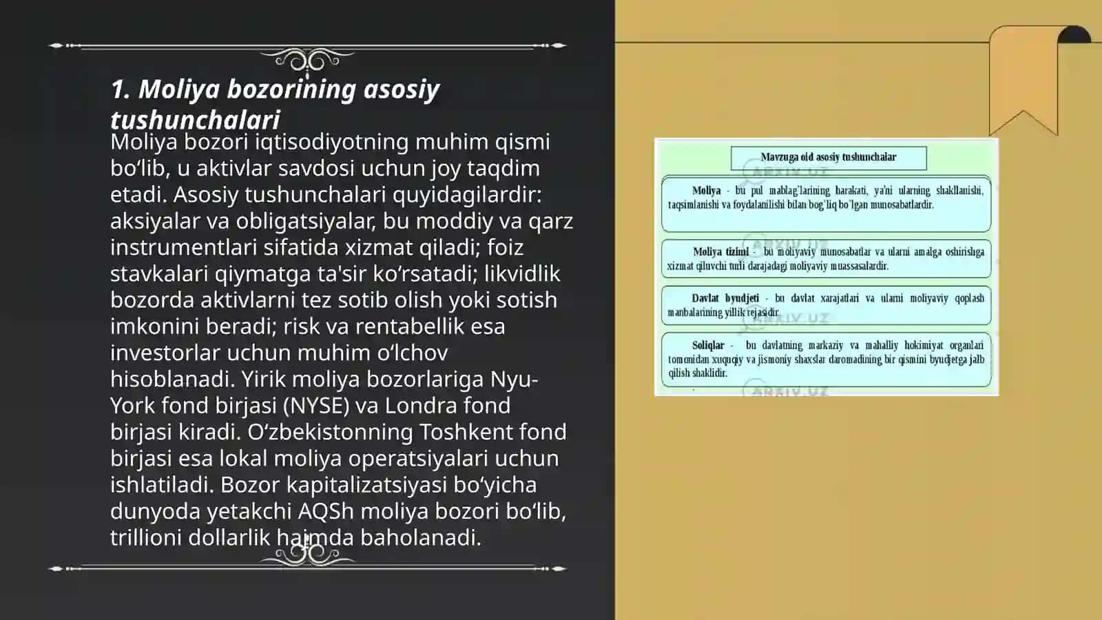 Moliya bozori tahlilining tashkiliy xususiyatlari 3