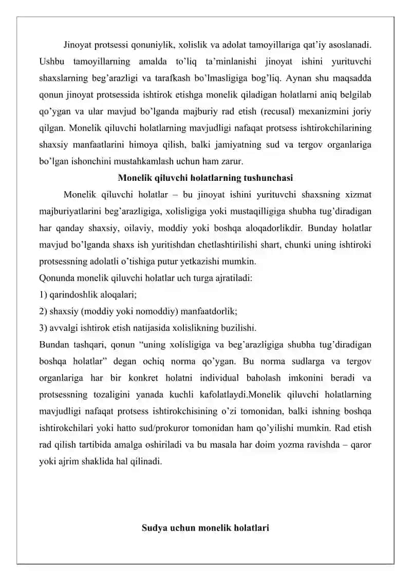 Jinoyat protsessida ishtirok etishga monelik qiladigan holatlar 3