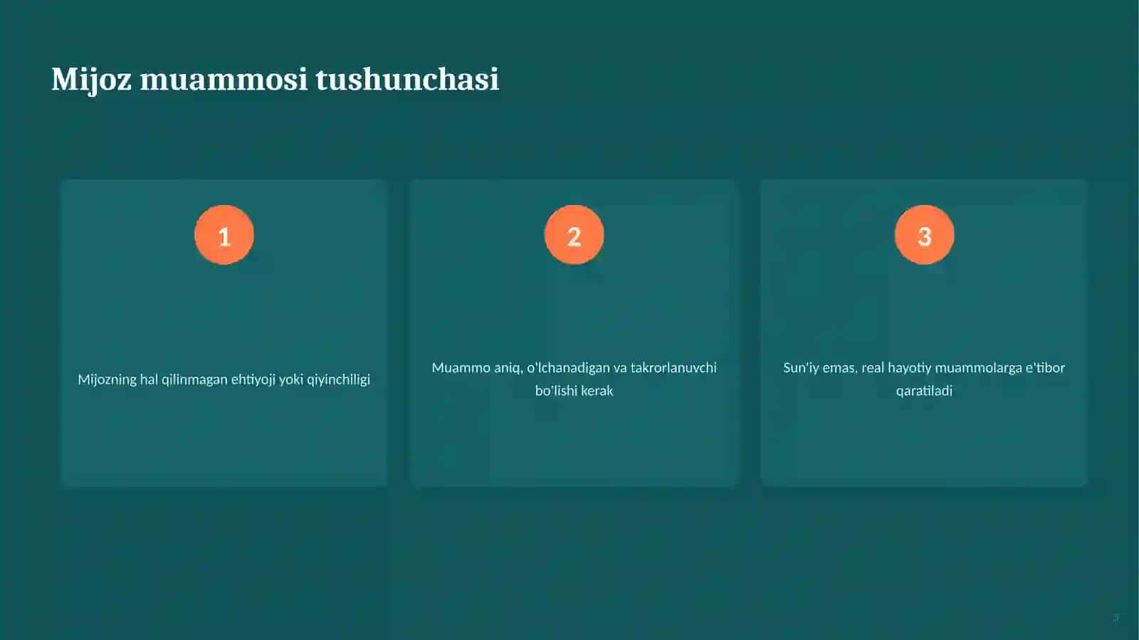 MIJOZ MUAMMOSI asosida biznes gʻoya shakllantirish 3