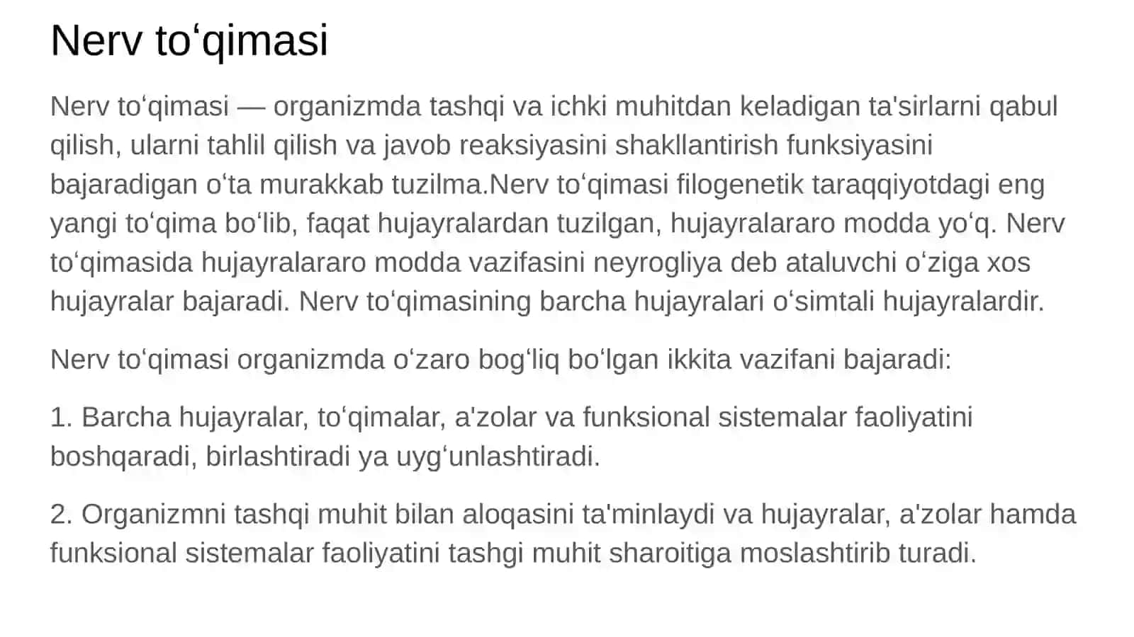 Nerv toʻqimasi, Neyronlar va Neyrogliyalar 3